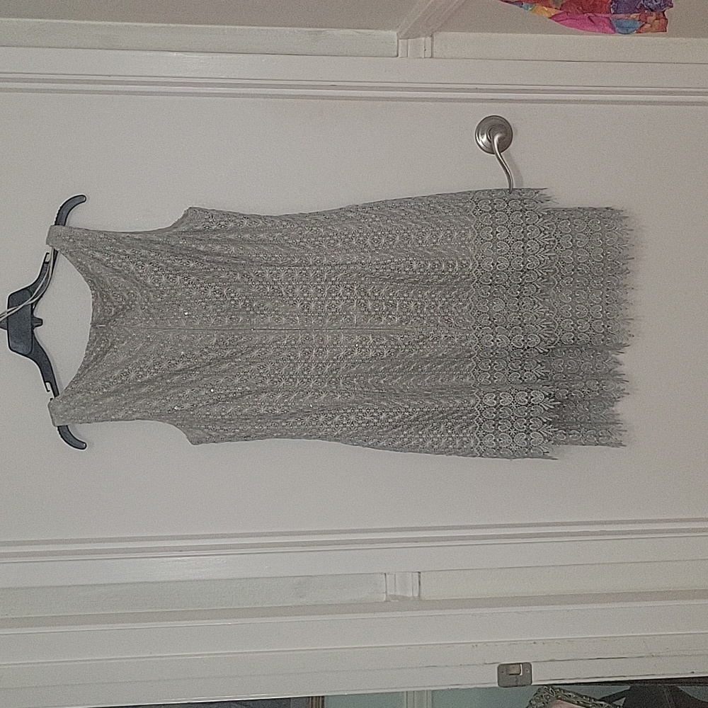 Dress, gray lace, size 12